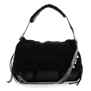 Jimmy Choo Biker Bag Shearling Large Black 2442001