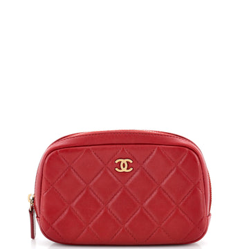 Chanel CC Cosmetic Pouch Quilted Lambskin Small