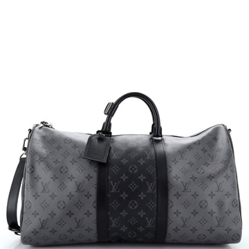 Louis Vuitton Keepall Bandouliere Bag Reverse Monogram Eclipse Canvas 50