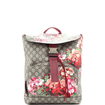 Gucci Buckle Backpack Blooms Print GG Coated Canvas Medium