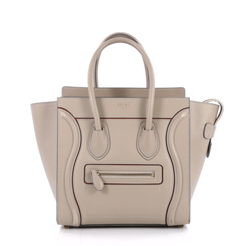 Celine Luggage Handbag Smooth Leather Micro Gray 2443202