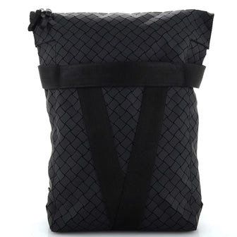 Bottega Veneta Fold-Over Backpack Intrecciato Effect Rubber