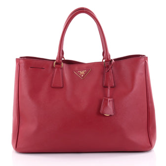 Prada Lux Open Tote Saffiano Leather Medium Red 2443304
