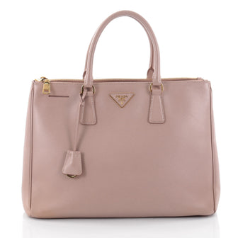 Prada Double Zip Lux Tote Saffiano Leather Large Pink 2443314