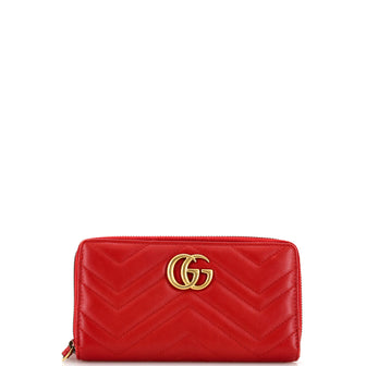 Gucci GG Marmont Zip Around Wallet Matelasse Leather