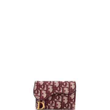 Christian Dior Saddle Card Case Oblique Canvas