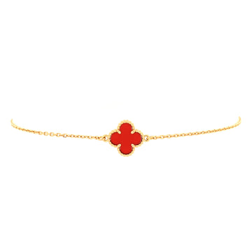 Van Cleef & Arpels Sweet Alhambra Bracelet 18K Rose Gold and Carnelian