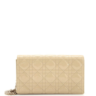 Christian Dior Lady Dior Clutch on Chain Cannage Quilt Patent
