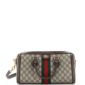 Gucci Ophidia Boston Bag GG Coated Canvas Medium