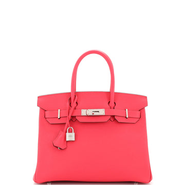 Hermes Birkin Handbag Pink Epsom with Palladium Hardware 30