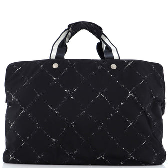 Chanel Travel Line Boston Bag Printed Nylon Medium