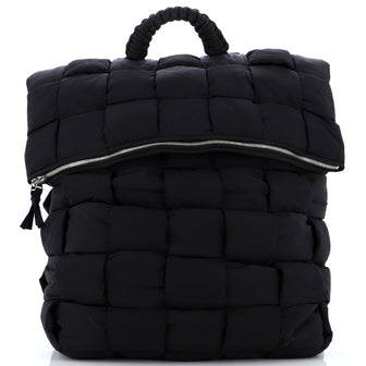 Bottega Veneta Fold-top Padded Backpack Intrecciato Nylon