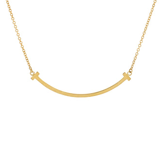 Tiffany & Co. T Smile Pendant Necklace 18K Yellow Gold Small