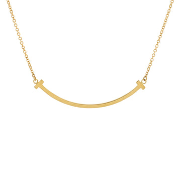 Tiffany & Co. T Smile Pendant Necklace 18K Yellow Gold Small