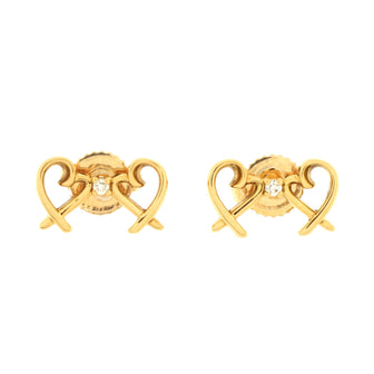 Tiffany & Co. Paloma Picasso Double Loving Heart Earrings 18K Yellow Gold with Diamonds