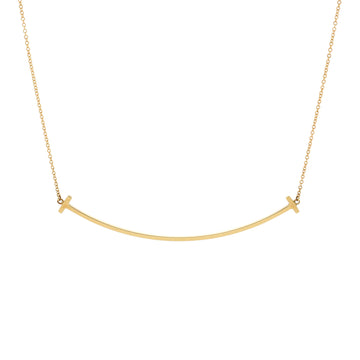 Tiffany & Co. T Smile Pendant Necklace 18K Yellow Gold Large