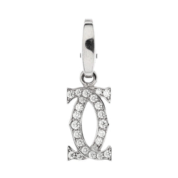 Cartier Double C Charm Pendant Pendant & Charms 18K White Gold with Diamonds