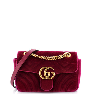 Gucci GG Marmont Flap Bag Matelasse Velvet Mini