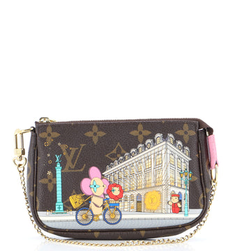 Louis Vuitton Pochette Accessoires Limited Edition Vivienne Xmas Monogram Canvas Mini