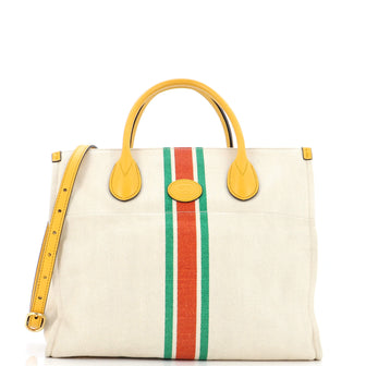 Gucci Foldable Web Tote Canvas Small