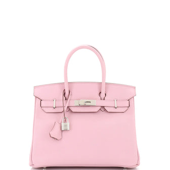 Hermes Birkin Handbag Pink Epsom with Palladium Hardware 30