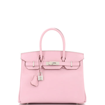 Hermes Birkin Handbag Pink Epsom with Palladium Hardware 30