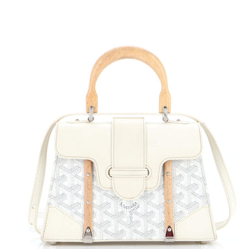 Goyard Structured Saigon Top Handle Bag Coated Canvas with Leather Mini