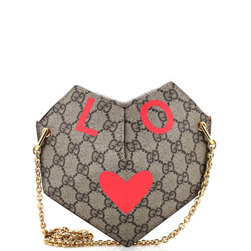 Gucci Valentine's Day Heart Bag Printed GG Coated Canvas Small