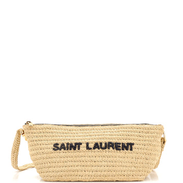Saint Laurent Tuc Logo Crossbody Bag Woven Raffia