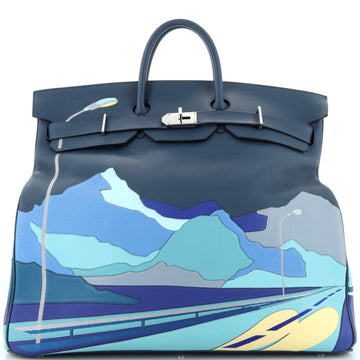 Hermes Endless Road HAC Birkin Bag Togo with Swift and Clemence with Palladium Hardware 50