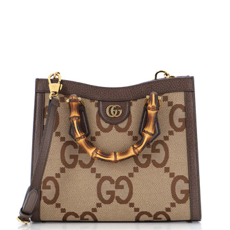 Gucci Diana NM Bamboo Handle Tote Jumbo GG Canvas Small