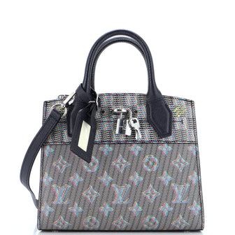 Louis Vuitton City Steamer Handbag Damier Monogram LV Pop Leather Mini