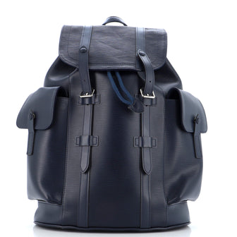 christopher louis vuitton backpack Louis Vuitton Christopher Backpack Epi Leather PM Blue 244426126