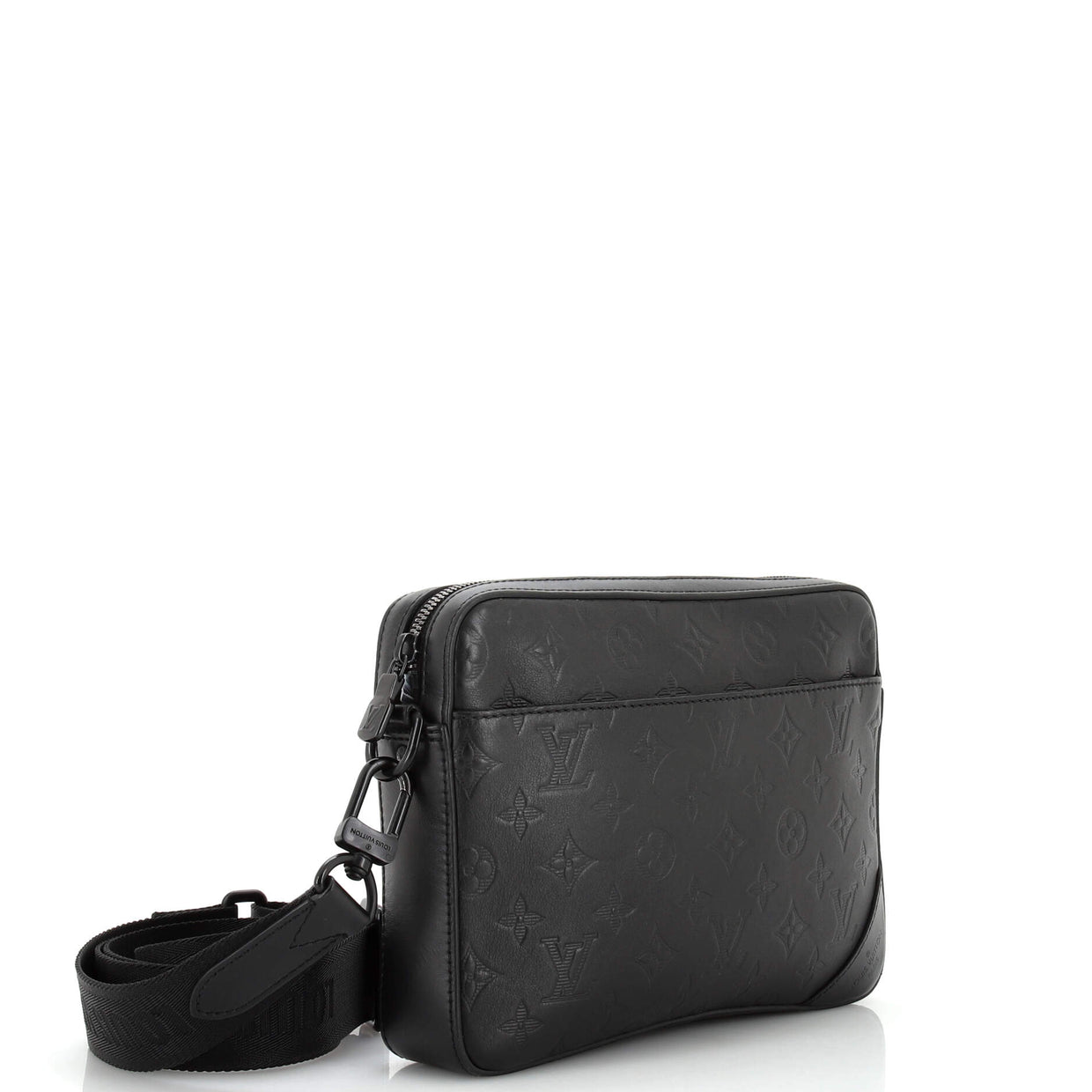 Louis Vuitton Duo Messenger Bag Monogram Shadow Leather Black 24442613