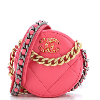 Chanel 19 Round Clutch with Chain Quilted Leather