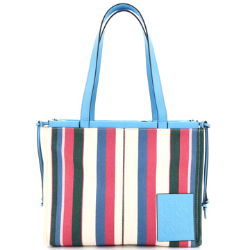 Loewe Cushion Tote Striped Canvas Large