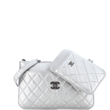 Chanel Multi Pochette Crossbody Bag Quilted Lambskin Medium
