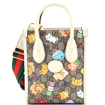 Gucci Vertical Tote Printed Leather Mini