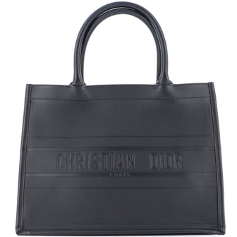 Christian Dior Book Tote Embossed Leather Medium