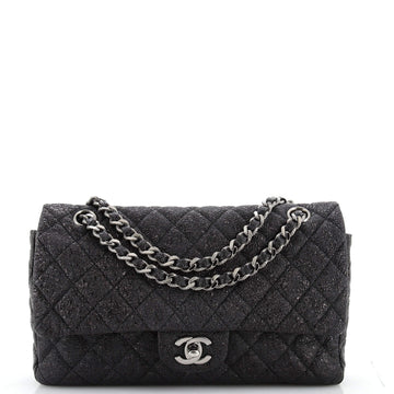 Chanel Vintage Classic Double Flap Bag Quilted Crackled Leather Medium