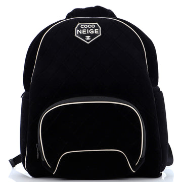 Chanel Coco Neige Front Pocket Backpack Quilted Velvet