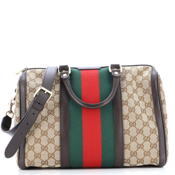 Gucci Vintage Web Boston Bag GG Canvas Medium