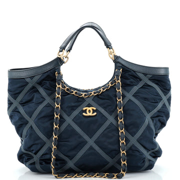 Chanel Maxi Shopping Bag Satin with Grosgrain