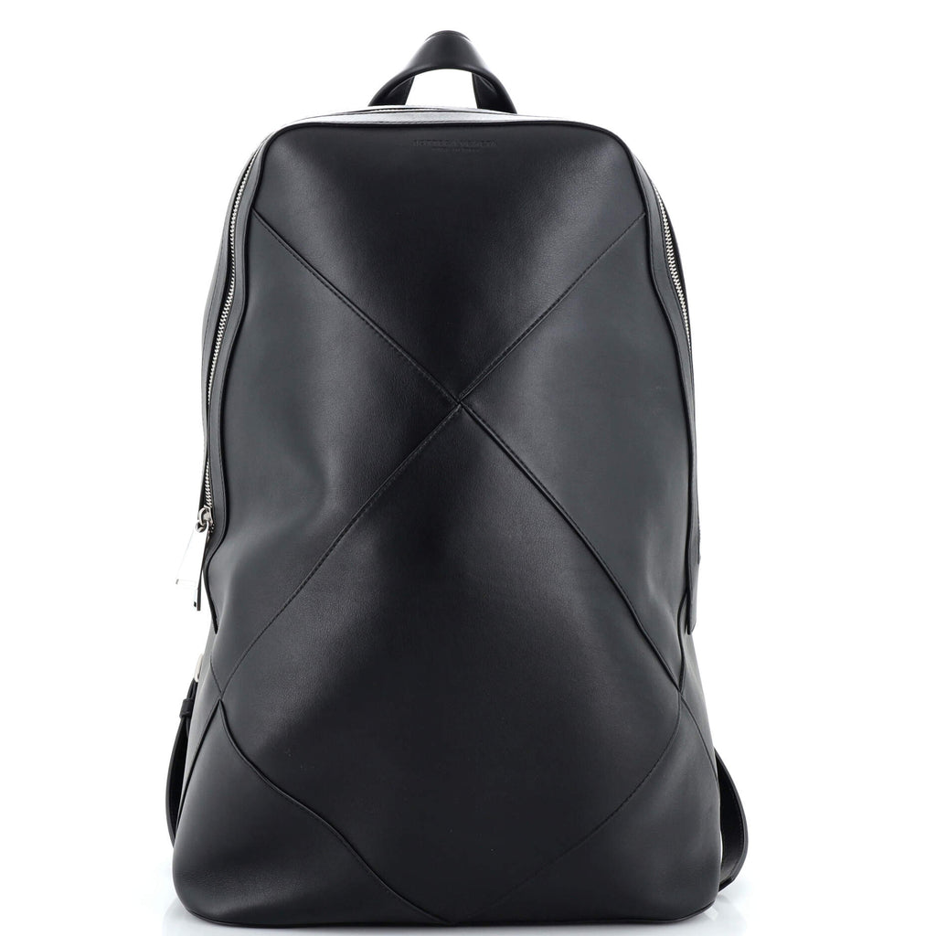 black leather patchwork backpack Bottega Veneta Patchwork Backpack Leather Large 244544