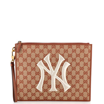 Gucci MLB Zip Pouch GG Canvas with Applique Medium