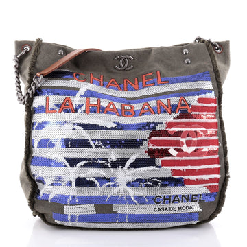 Chanel Cuba La Habana Chain Hobo Sequin Embellished 2446301