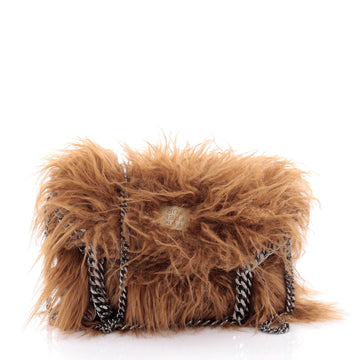 Stella McCartney Falabella Fold Over Crossbody Bag Faux Fur Mini Brown 2446302