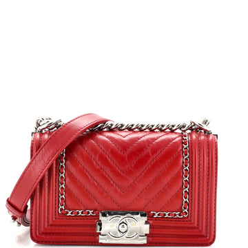 Chanel Jacket Boy Flap Bag Quilted Aged Calfskin Small