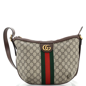 Gucci Ophidia Half Moon Hobo GG Coated Canvas Small