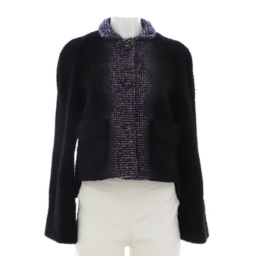 Chanel Women's Two Pocket Stand Collar Jacket Shearling and Tweed